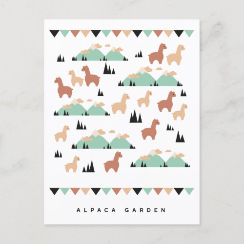 Alpaca Spring Garden 2 Postcard