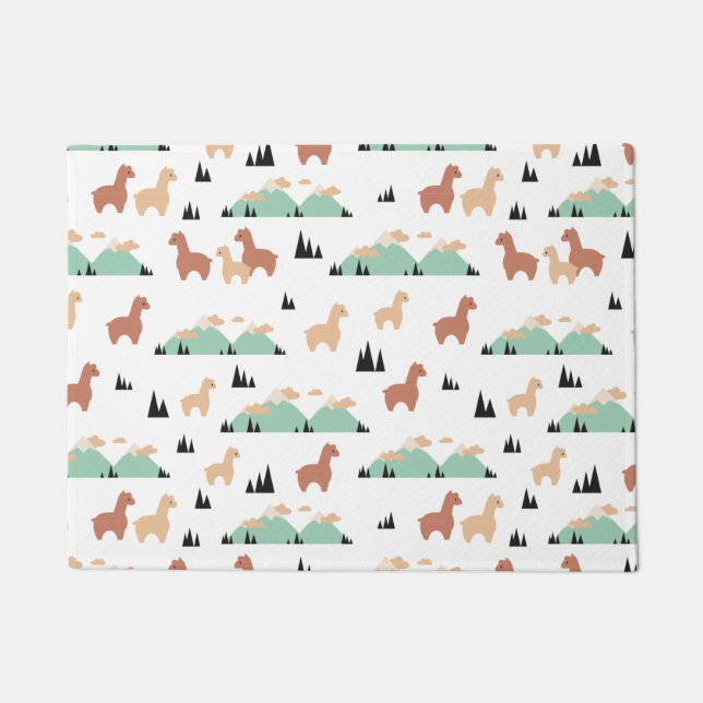 Alpaca Spring Garden Doormat (Front)