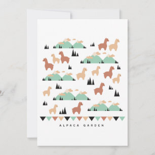 Alpaca Spring Garden T-Shirt Thank You Card