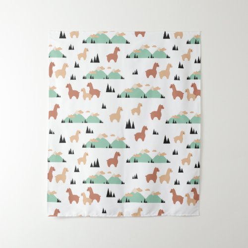 Alpaca Spring Garden Tapestry