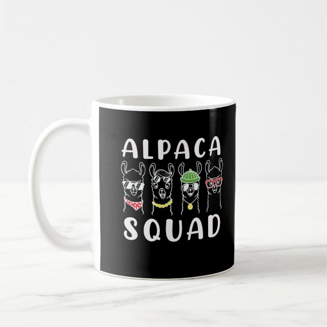 Alpaca Squad Gangster Funny Alpaca Friends Coffee Mug (Left)