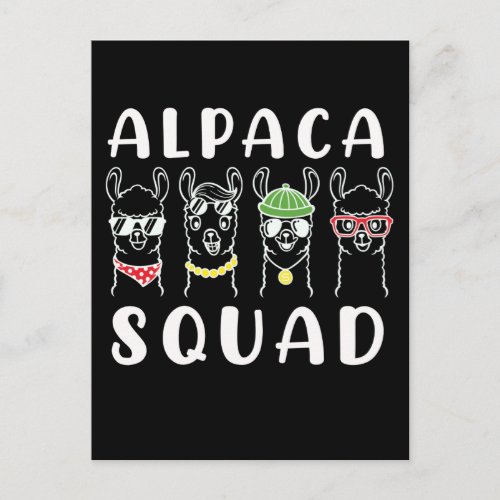 Alpaca Squad Gangster Funny Alpaca Friends Postcard