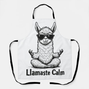 Alpaca Stay Calm Llamaste LLama Yoga Funny Apron