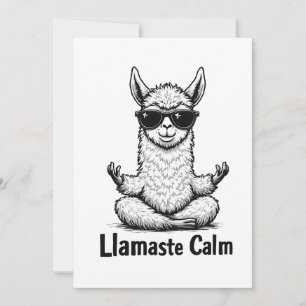 Alpaca Stay Calm Llamaste LLama Yoga Funny Holiday Card