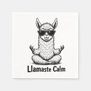 Alpaca Stay Calm Llamaste LLama Yoga Funny Napkins