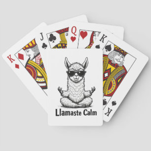 Alpaca Stay Calm Llamaste LLama Yoga Funny Poker Cards