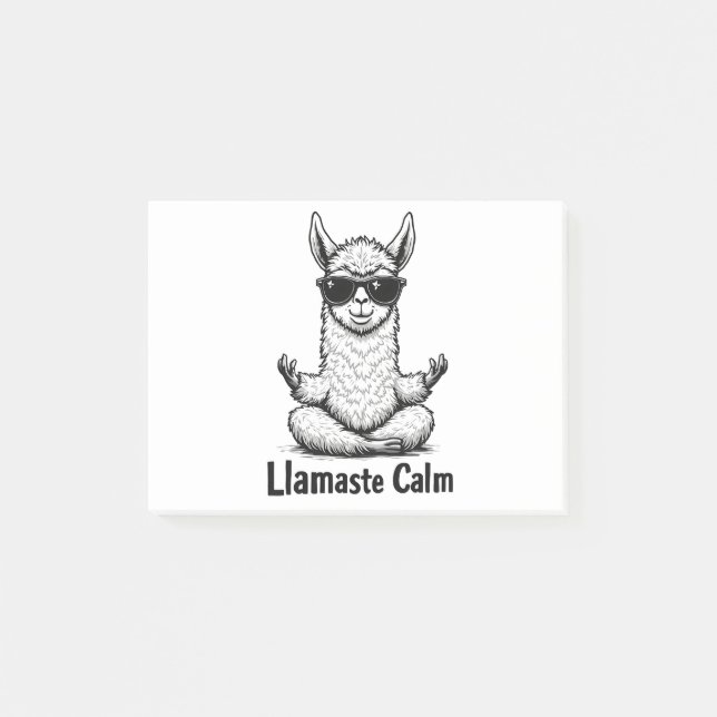 Alpaca Stay Calm Llamaste LLama Yoga Funny  Post-it Notes (Front)