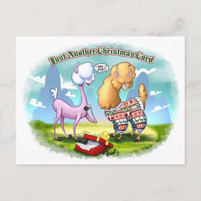 ALPACA SWEATER by Jeff Willis Art Holiday Postcard (Front)