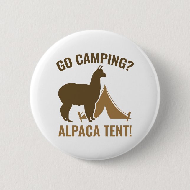 Alpaca Tent Pinback Button (Front)