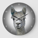 Alpaca Time Large Clock at Zazzle