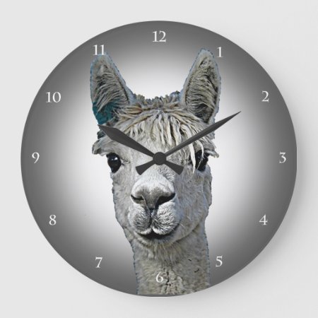 Alpaca Time Large Clock