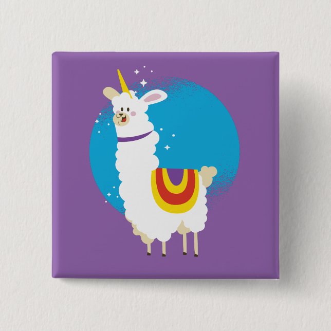 Alpaca Unicorn Button (Front)