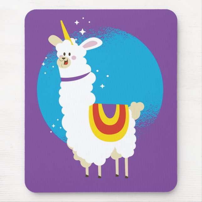 Alpaca Unicorn Mouse Pad (Front)
