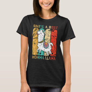 Alpaca Vintage She's A Best Momma Llama Mommy Moth T-Shirt