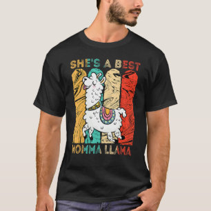 Alpaca Vintage She's A Best Momma Llama Mommy Moth T-Shirt