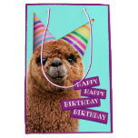 Alpaca Wearing Party Hats Medium Gift Bag