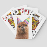 Alpaca Wearing Party Hats Poker Cards