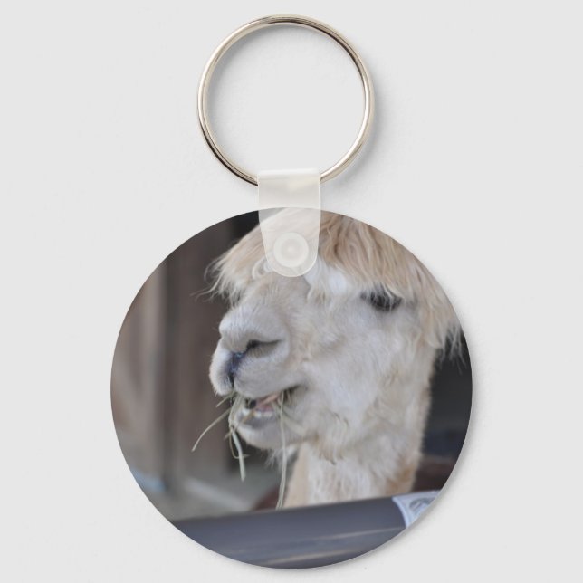 Alpaca, White Keychain (Front)