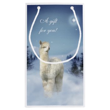 Alpaca Winter Christmas Small Gift Bag by WalnutCreekAlpacas at Zazzle