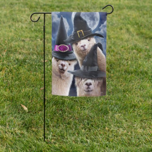 Alpaca Witches Garden Flag