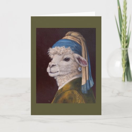 Alpaca with a Pearl Earring card