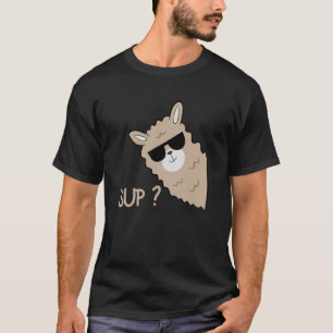 Alpaca with glasses saying llama T-Shirt