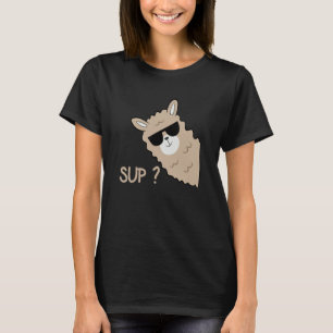 Alpaca with glasses saying llama T-Shirt