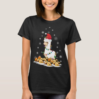 Alpaca With Santa Hat Christmas Alpaca T-Shirt