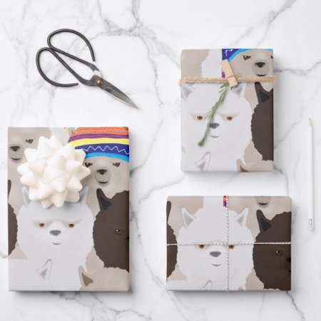 Alpaca Wrapping Paper Sheets