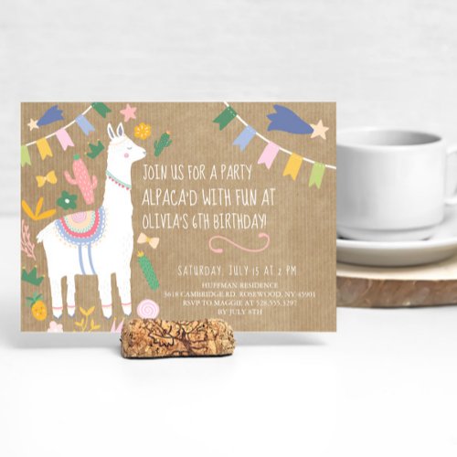 Alpacad With Fun Birthday Party Invitation