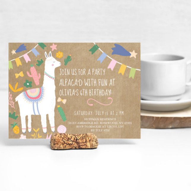 Alpaca'd With Fun Birthday Party Invitation (Creator Uploaded)