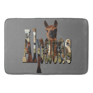 "Alpacas: A Furry Friend Behind the Name" Bath Mat