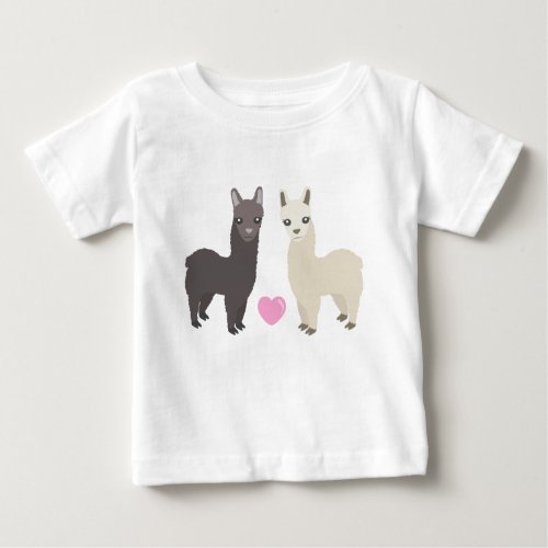 Alpacas and Heart Baby T_Shirt