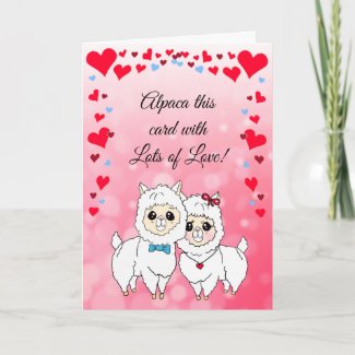Alpacas and LLamas Funny Valentine's Day Card