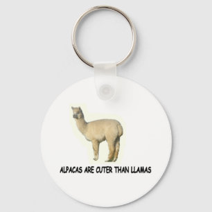Alpacas are cuter than llamas keychain