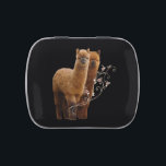 Alpacas Candy Tin<br><div class="desc">Our alpaca candy tin has two alpacas with a floral design on the front. The candy tin if fully customizable... you can change the background color to any color or move the images around. A great inexpensive alpaca gift!</div>