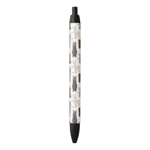 Alpacas Geo Pattern Black Ink Pen