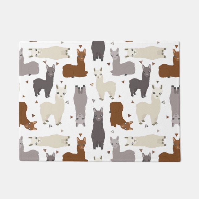 Alpacas Geo Pattern Doormat (Front)