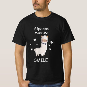 Alpacas Make me smile, Llama Lovers Gift T-Shirt