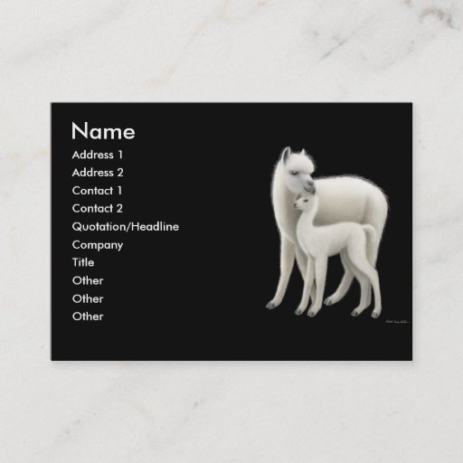 Customizable Alpacas Profile Card Business Card