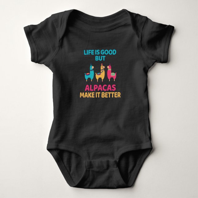Alpacas Quote Baby Bodysuit (Front)