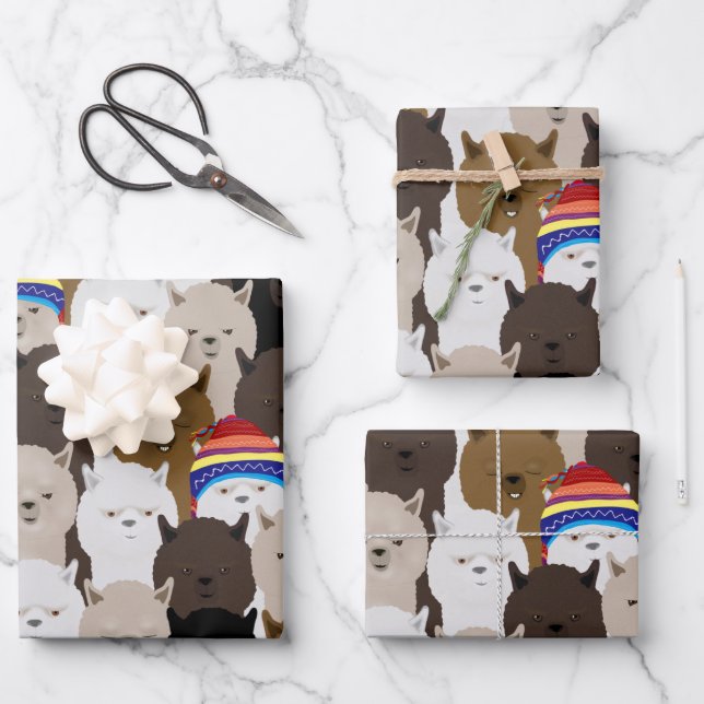Alpacas Wrapping Paper Sheets (Front)