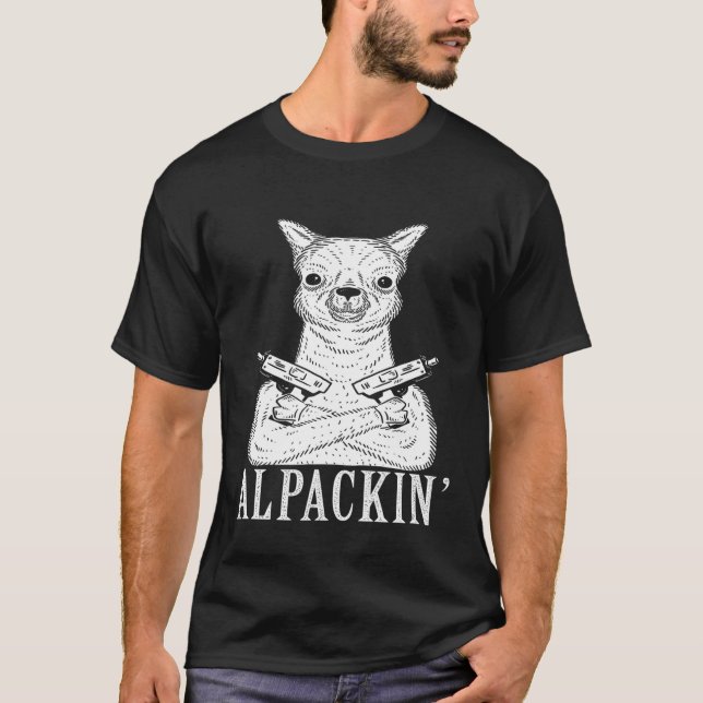 Alpackin      Alpaca Gangster Llama  T-Shirt (Front)