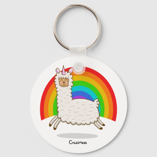 Alpacorn Rainbow Keychain (Front)
