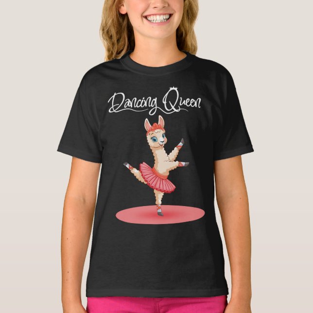 Alpaka dance ballet In Rosa Tutu Dancing Queen T-Shirt (Front)