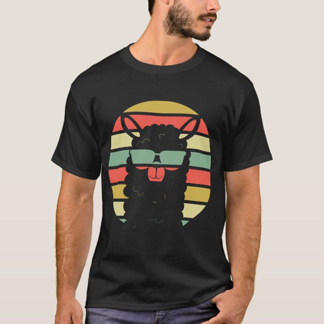 Alpaka Llama Purple Vintage Retro Club T-Shirt (Front)