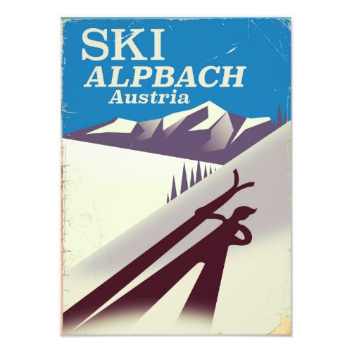 Alpbach Austrian ski travel poster
