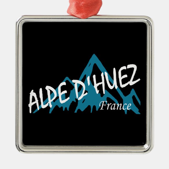 Alpe d’Huez France Mountains Metal Ornament (Front)