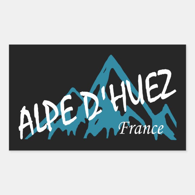 Alpe d’Huez France Mountains Rectangular Sticker (Front)