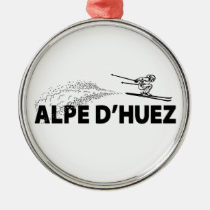 Alpe d’Huez France Ski Jumper Metal Ornament